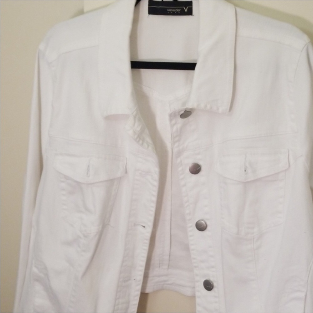 Vintage White Venezia Crop Jean Jacket